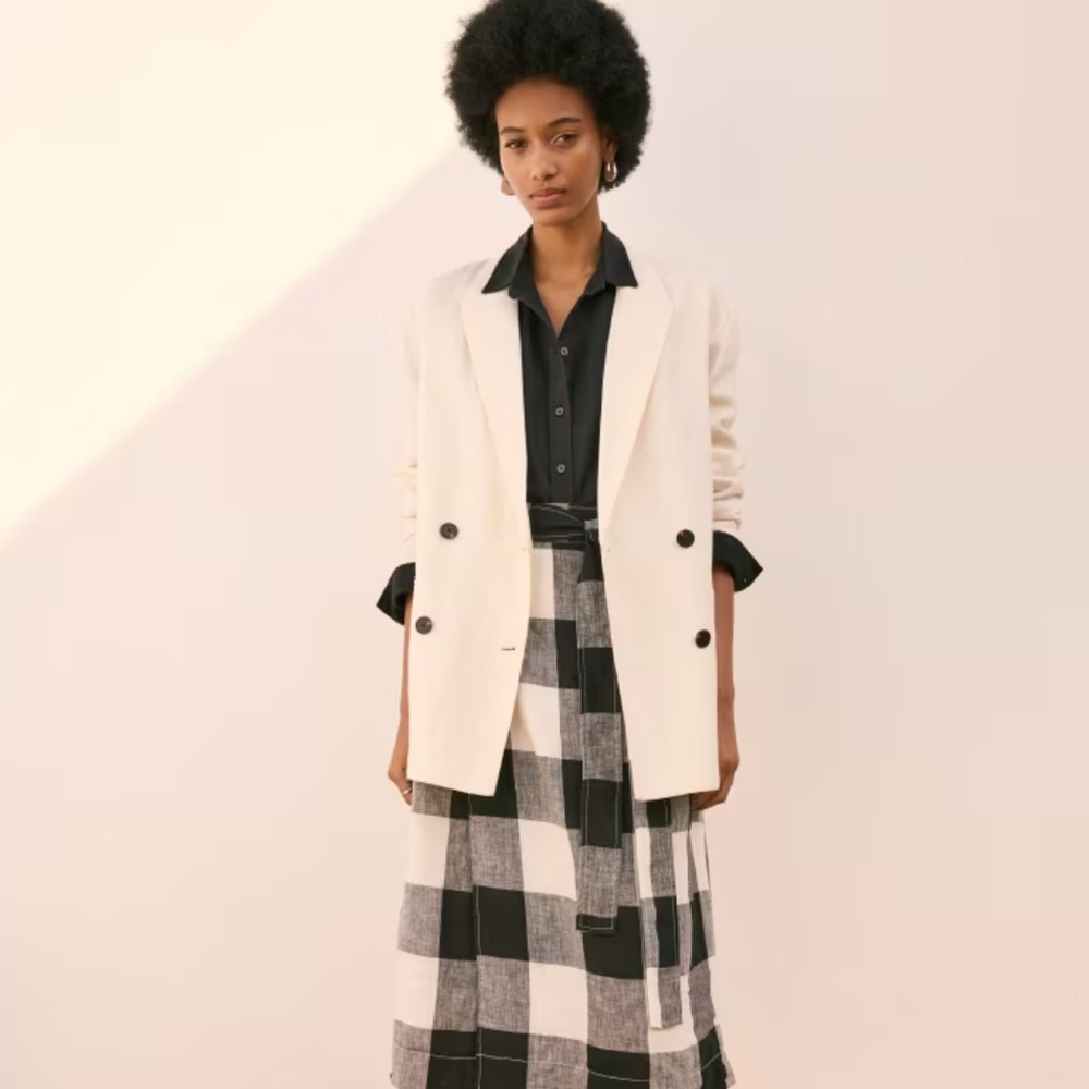 Everlane The Linen Double Breasted Blazer